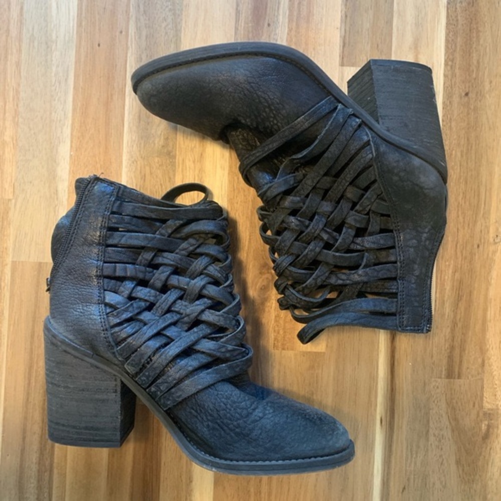 Free people black leather boots
